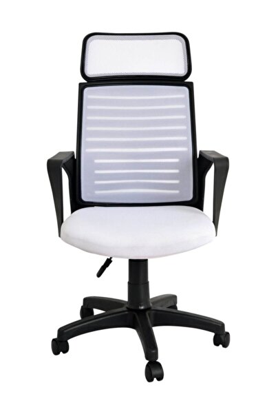 Bürocci Likya Plastik Ayaklı Çalışma Koltuğu Beyaz File 2284L0550