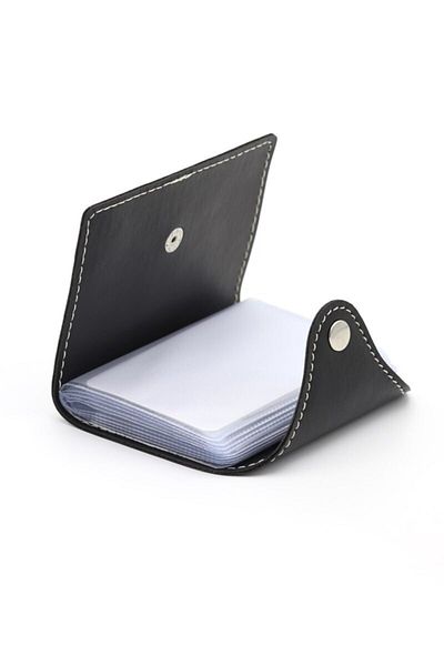 2K Credit Card Holder Black 10 Sheets Vertical 7.5x9.7 Cm