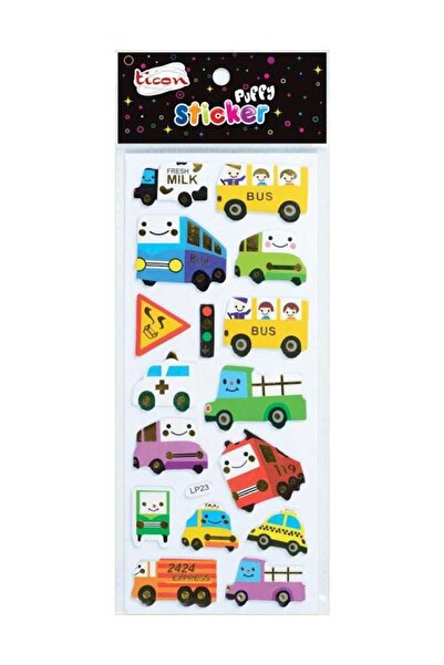 Ticon Sticker Puffy 138022 Arabalar (KABARTMALI)