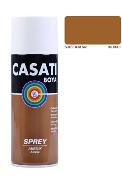 Casati Akrilik Sprey Boya Ca318 Oksit Sarı Ral 8001 400 Ml