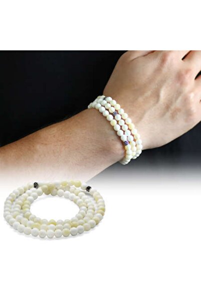 Genel Markalar Hem Bileklik - Hem Kolye - Hem Tesbih 99'lu Sedef Doğaltaş Takı