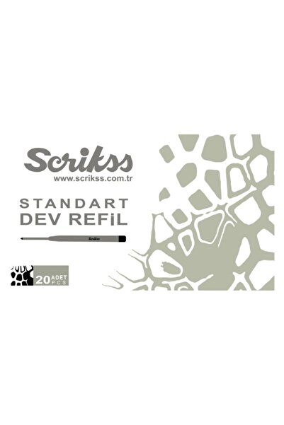 Scrikss إعادة تعبئة قلم حبر جاف معدني قياسي باللون الأزرق (20 قطعة)