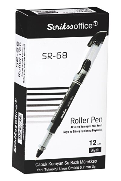 Scrikss Roller Kalem Office Bilye Uç 0.7 Mm Siyah (12 Li Paket) Sr-68