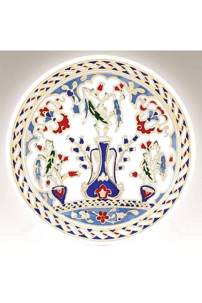 Kütahya Porselen Λευκό Διακοσμητικό Πιάτο Χεριού Νο 01178 10 cm