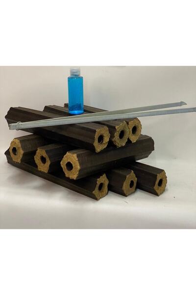 CEREN MANGAL Şömine Soba Briket Odun 60 Kg Tutuşturucu Jel, Odun Tutma Maşası Hediyeli