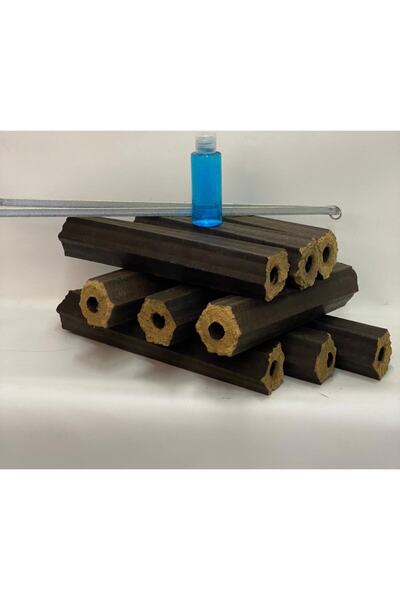 CEREN MANGAL Şömine Soba Briket Odun 60 Kg Tutuşturucu Jel, Odun Tutma Maşası Hediyeli