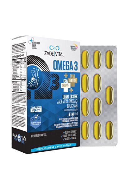 Zade Vital Premium Omega 3 Balık Yağı Genel Destek 45 Kapsül - Diş Beyazlatıcı Köpük Hediye