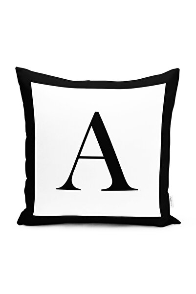 Realhomes Ασπρόμαυρο γράμμα A Special Design Ψηφιακό τυπωμένο κάλυμμα μαξιλαρ...