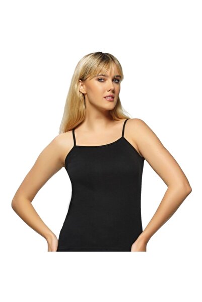 GÜMÜŞ Women's Black 3 Pack Lycra Rope Strap Tank Top