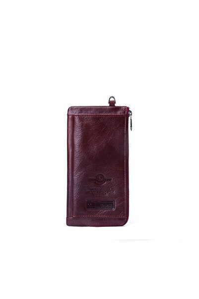 Contact’S Contacts Milena Prestige Serie Genuine Leather Business Red Men's Handbag