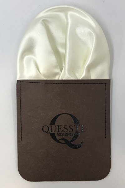 Quesste Accessory Erkek Bej Hazır Katlanmış Cep Yaka Mendili