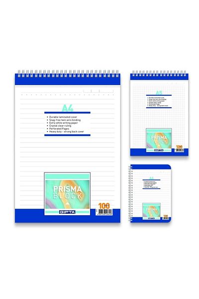 Gıpta Prisma Memo Pad A-4 Spiral Cardboard Cover 100 Sheets Plain 3-1378000-2181