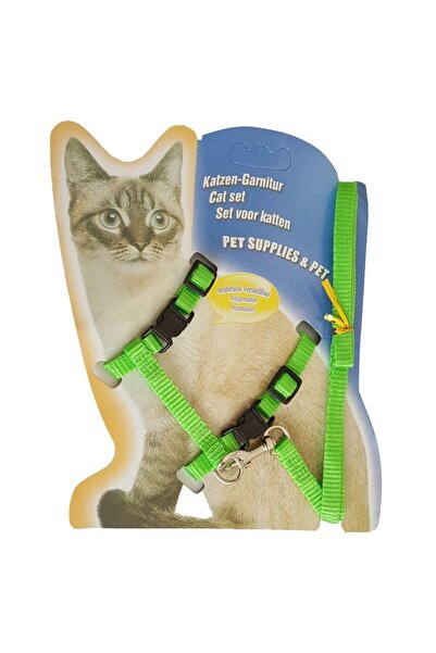 Mixpet Kedi Göğüs Tasma Düz Renk 1x120 Cm Yeşil