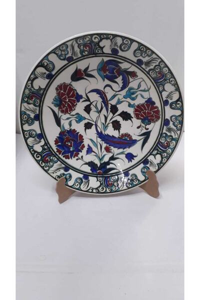 Sultan Çini -çini El Emeği Samur Desenli 25 Cm Duvar Tabağı