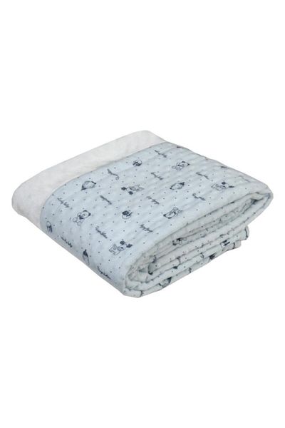 Özdilek Blue Double Sided Baby Blanket - 90x110