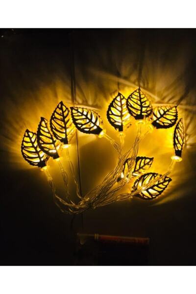 ARD 10 Lu Yaprak Tasarımlı Aydınlatma Şerit Pilli Led Lamba 1,5 Metre