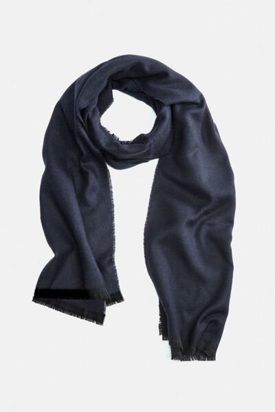 Avva Erkek Koyu Mavi Düz Şal A02y9409