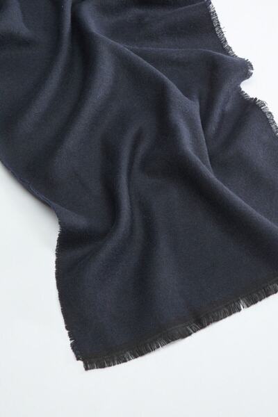 Avva Erkek Koyu Mavi Düz Şal A02y9409