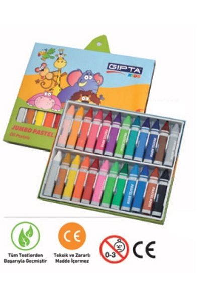 Gıpta Crayon Jumbo Washable 14mm 24 Colors K3720