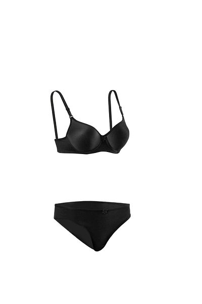 ebru içgiyim Μαύρο κοστούμι Ebru Unassisted Plain Südyen