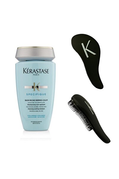 Kerastase شامبو باين ريتش ديرمو كالم - 250 مل كريمي + مشط أسود