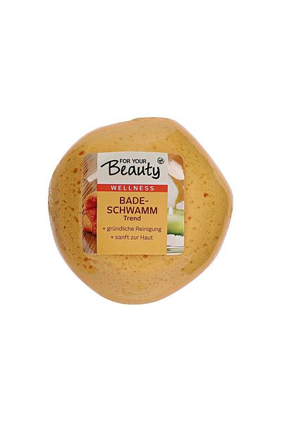 FOR YOUR BEAUTY Yellow Round Bath Sponge