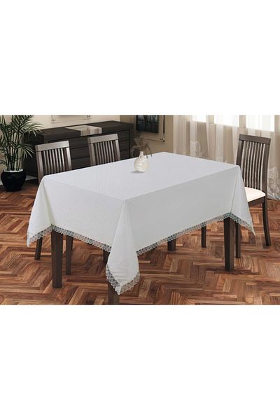ATAK Kdk Model Carefree Laced Table Cloth (Carbeyaz) 120X160