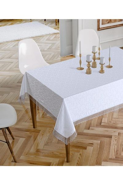 ATAK Kdk Model Carefree Laced Table Cloth (Carbeyaz) 120X160