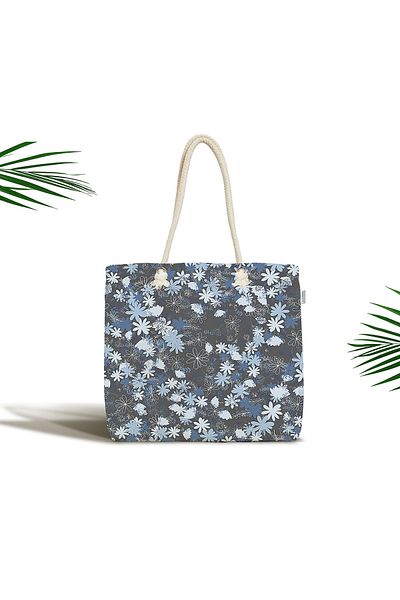 Realhomes Τσάντα παραλίας με φερμουάρ Unisex Blue Daisy
