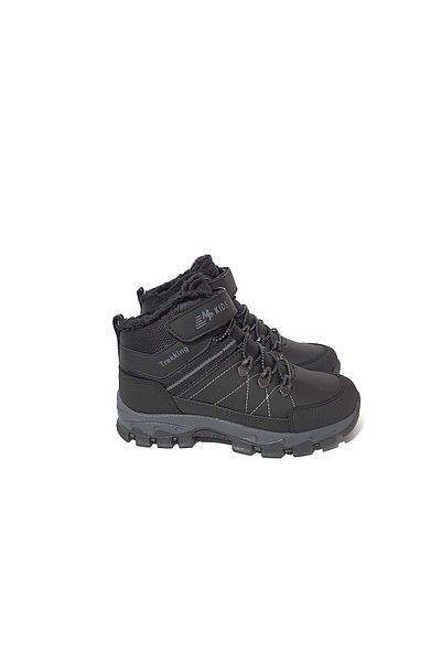 MP ONE Unisex Παιδικές μαύρες μπότες με κορδόνια