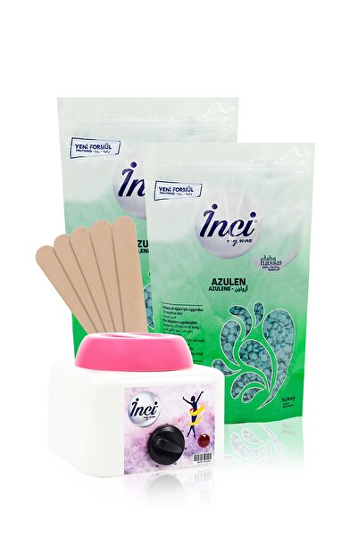 İnci Ağda 2 Kutu - Azulen Hassas Ciltler Için + Ağda Makinesi (5 Adet Spatula Hediye)