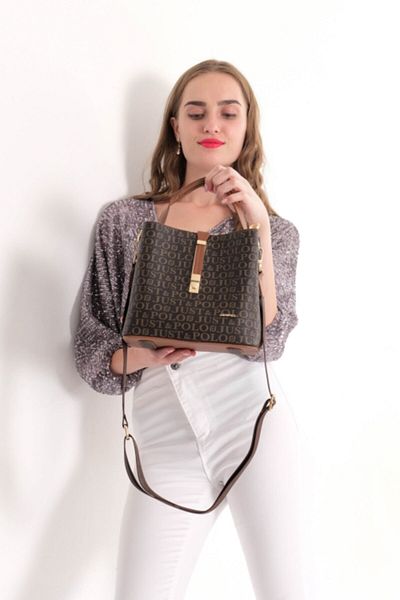 Just Polo Women's Tan Brown Shoulder Bag