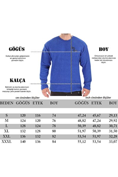 Big Sam Men's Oversize Sweatshirt, Winter Towel Fabric Sweater