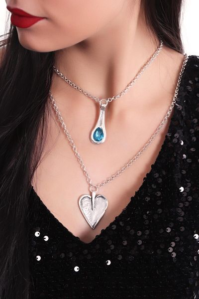 LABALABA Women's Sawaroski Stone Detailed Chain Combination Necklace