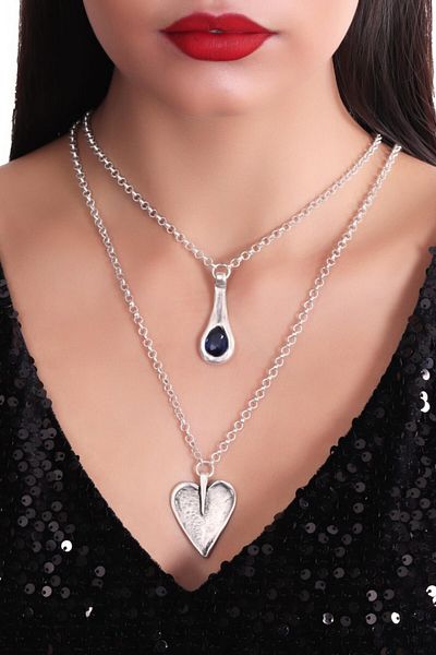 LABALABA Women's Sawaroski Stone Detailed Chain Combination Necklace