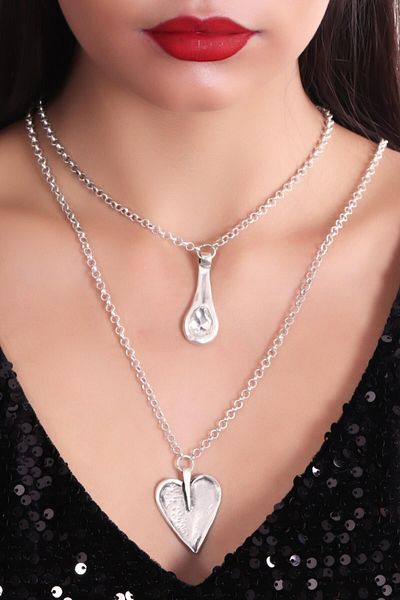 LABALABA Women's Sawaroski Stone Detailed Chain Combination Necklace