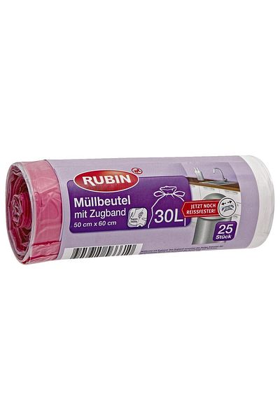 Rubin كيس القمامة برباط - 30 لتر 50x60 سم 25 قطعة