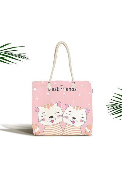 Realhomes Best Friends Cats Τσάντα παραλίας με φερμουάρ ειδικά σχεδιασμένη