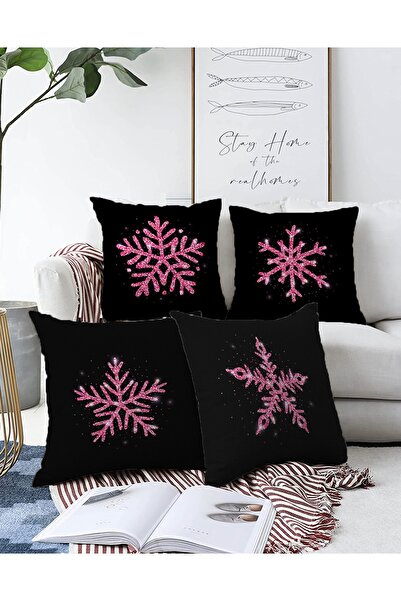 Realhomes طقم غطاء وسادة منسوج حديث من راشيل مكون من 4 قطع على الوجهين باللون...