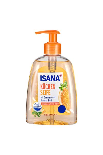 ISANA Liquid Kitchen Soap with Orange Oil, Citrus and Thyme Scent 300 Ml