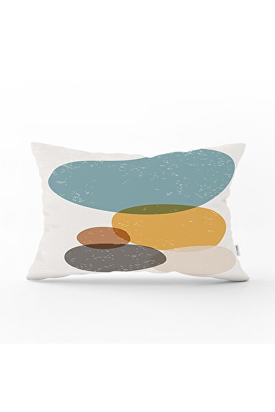 Realhomes Husă de pernă dreptunghiulară modernă cu model oval cu desen Onedra...