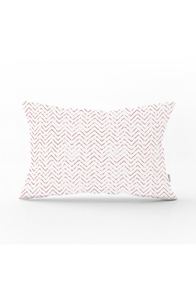 Realhomes Husă de pernă dreptunghiulară modernă, cu model în zig-zag, de culoare fuchsia