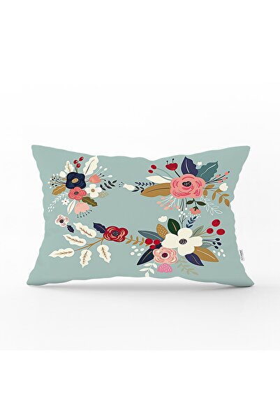 Realhomes Renkli Zeminli Renkli Çiçek Desenli Dijital Baskılı Modern Dikdörtg...