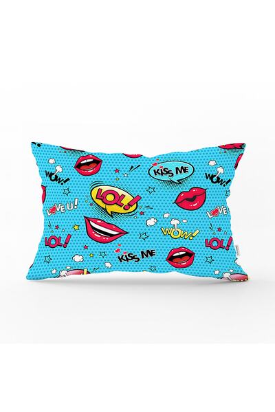 Realhomes Pop Art pe fundal albastru design special imprimat digital modern dreptunghiular husă de pernă