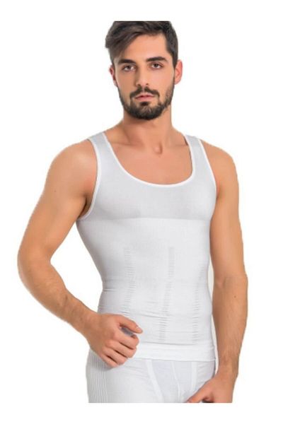 Miss Fit 26002 Ανδρικό λευκό, χωρίς ραφές, πλεκτό εσώρουχο κορσέ χωρίς ραφές