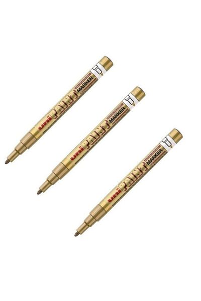 UNİ-BALL Uni Paint Marker 0.8-1.2 Gold Painting Marker 3 Pieces