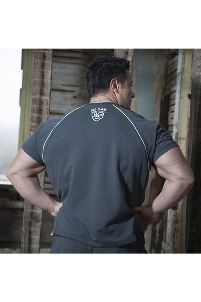 Big Sam Anthracite Cotton Raglan Sleeve T-Shirt 3117