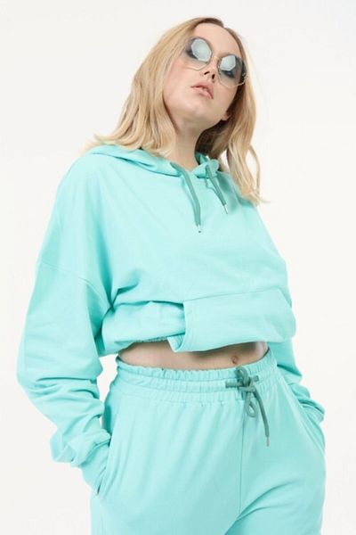 İkmal Γυναικείο Σετ με κουκούλα Mint Crop Model