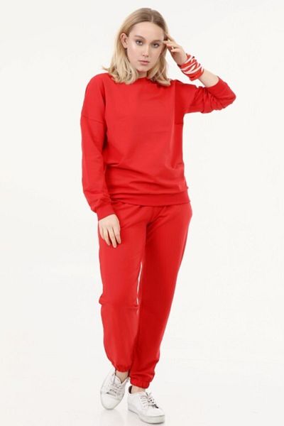 Red womens sweatsuit best sale