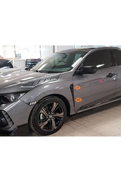 OLED GARAJ Honda Civic İçin Uyumlu Fc5 Yan Çamurluk Çıtası Izgarası Parlak Siyah